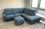 sedačka s rozkladom a úložným priestorom do 230 cm s taburetom